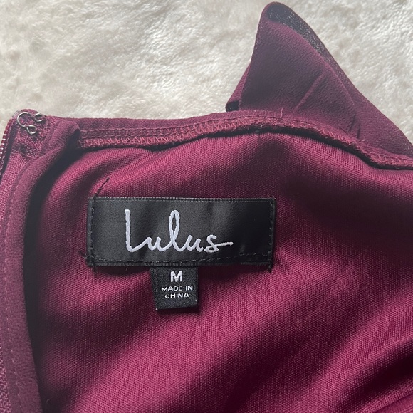 Lulus Women’s Air of Romance Deep Wine Burgundy Maxi Halter Chiffon Dress SZ M - Picture 11 of 13